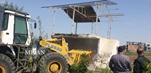 ۱۱ سازه غیرمجاز ساخته شده در زمین‌های کشاورزی روستا‌های گرگان تخریب شد