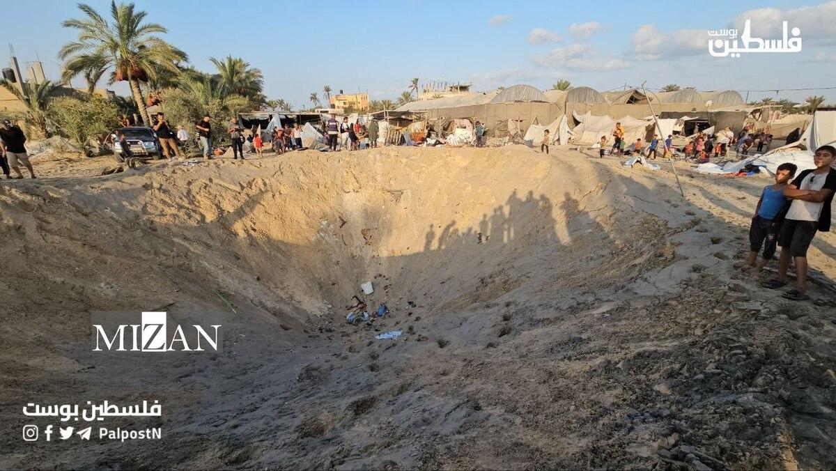 بمباران چادر‌های اسکان آوارگان در المواصی؛ بیش از ۱۰۰ نفر شهید و مجروح شدند