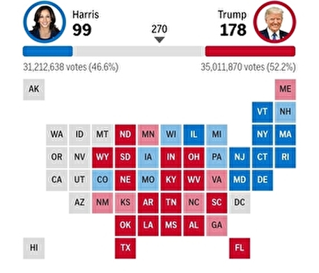 نتیجه انتخابات ریاست جمهوری ۲۰۲۴ آمریکا نتیجه انتخابات ریاست جمهوری ۲۰۲۴ آمریکا
