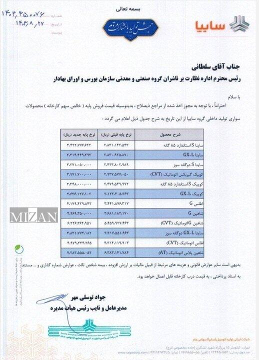 لیست قیمت محصولات ایران‌خودرو و سایپا/ قیمت‌های جدید اعلام شد