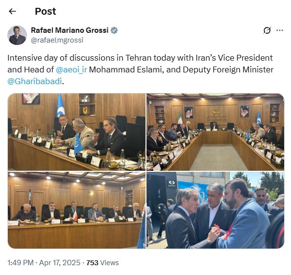 گزارش گروسی از حضور در سازمان انرژی اتمی گزارش گروسی از حضور در سازمان انرژی اتمی