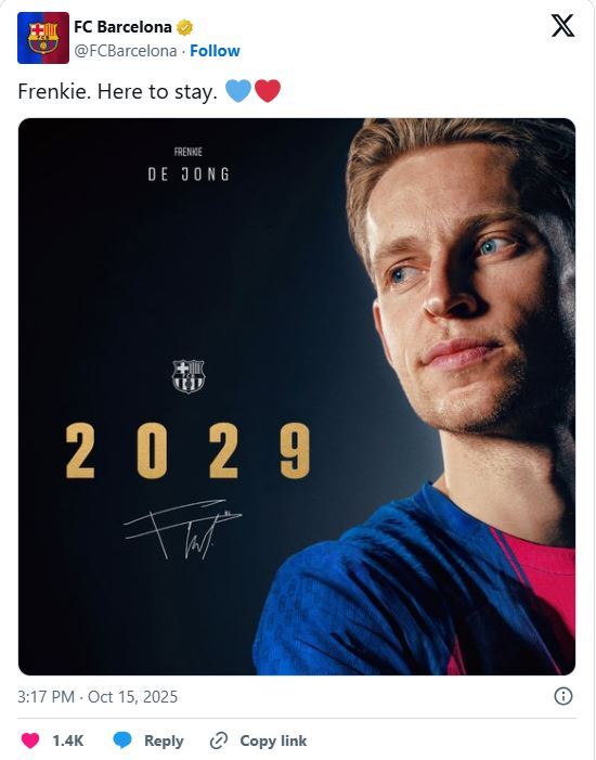 تمدید قرارداد ستاره هلندی بارسلونا تمدید قرارداد ستاره هلندی بارسلونا